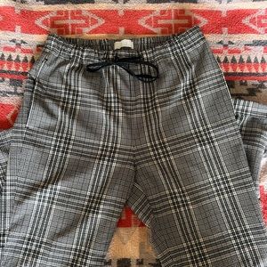 OAK + FORT Plaid Draw-String Pants